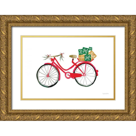 Christmas Delivery II Gold Ornate Wood Framed Art Print with Double Matting by Charro, Mercedes Lopez