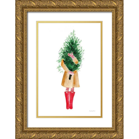 Holiday Mood I Gold Ornate Wood Framed Art Print with Double Matting by Charro, Mercedes Lopez