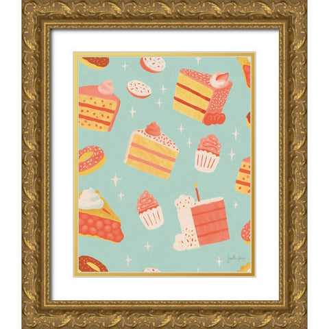 Fresh Baked Pattern VA Gold Ornate Wood Framed Art Print with Double Matting by Penner, Janelle