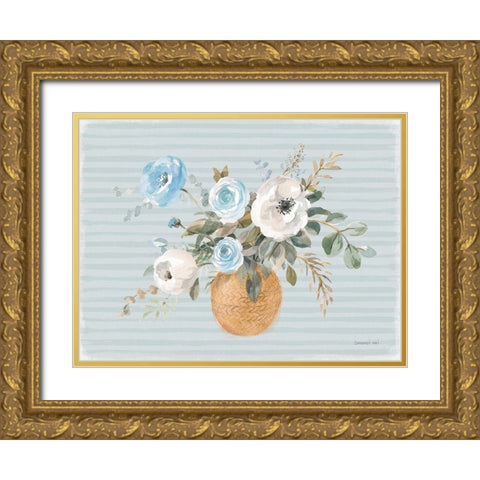 Blooms of Spring I Coastal Gold Ornate Wood Framed Art Print with Double Matting by Nai, Danhui