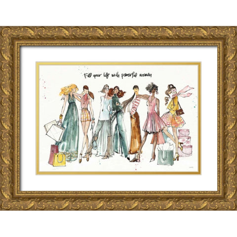 Girlfriends I Gold Ornate Wood Framed Art Print with Double Matting by Tavoletti, Anne