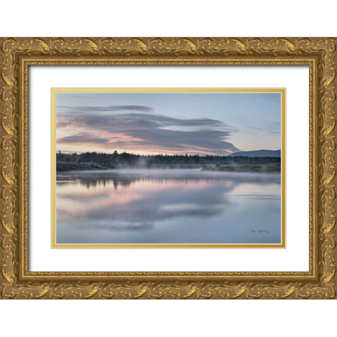 Oxbow Bend Grand Teton National Park Gold Ornate Wood Framed Art Print with Double Matting by Majchrowicz, Alan