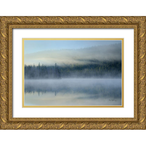 Redfish Lake Idaho Gold Ornate Wood Framed Art Print with Double Matting by Majchrowicz, Alan