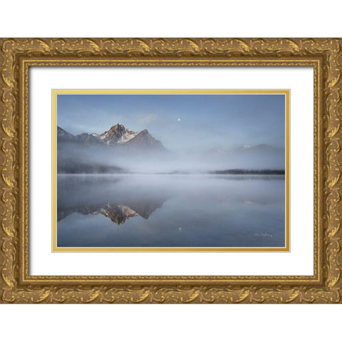 Stanley Lake Idaho Gold Ornate Wood Framed Art Print with Double Matting by Majchrowicz, Alan
