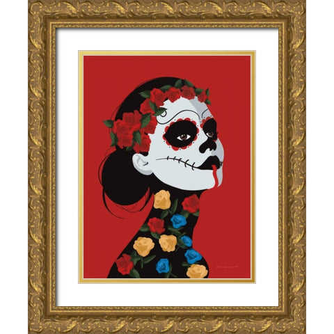 Dia de Los Muertos I Gold Ornate Wood Framed Art Print with Double Matting by Escalante, Omar