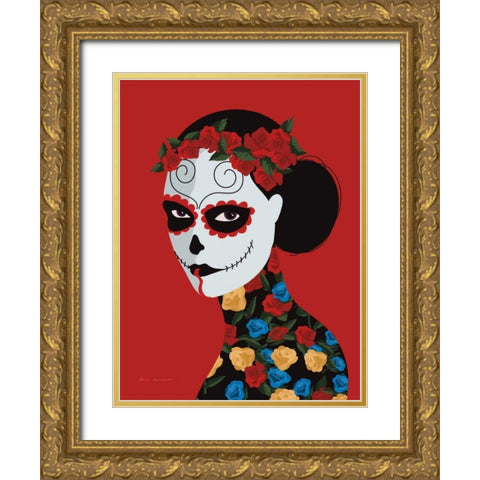Dia de Los Muertos II Gold Ornate Wood Framed Art Print with Double Matting by Escalante, Omar