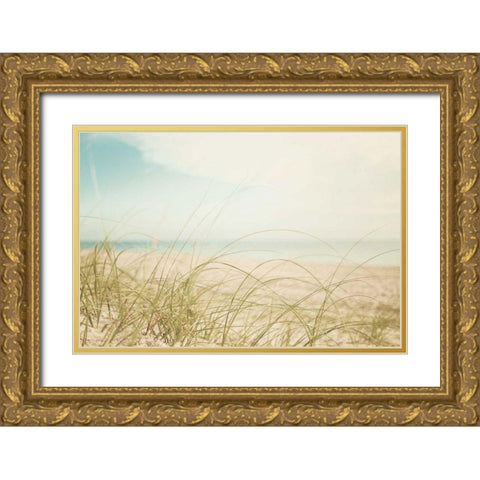 Beach Grass V Light Gold Ornate Wood Framed Art Print with Double Matting by Urquhart, Elizabeth