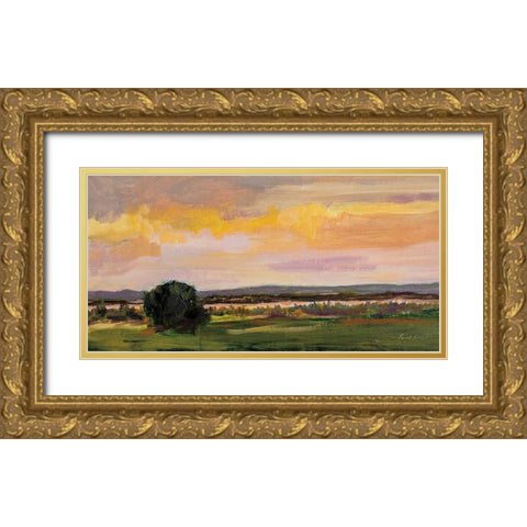 Dusk on Mesa Gold Ornate Wood Framed Art Print with Double Matting by Munger, Pamela