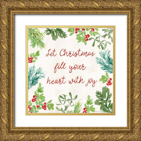 Santas List VI Gold Ornate Wood Framed Art Print with Double Matting by Grove, Beth