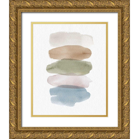 Natural Swatches Gold Ornate Wood Framed Art Print with Double Matting by Wild Apple Portfolio