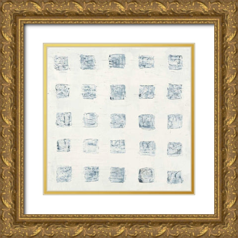 Squares on White Gold Ornate Wood Framed Art Print with Double Matting by Wild Apple Portfolio