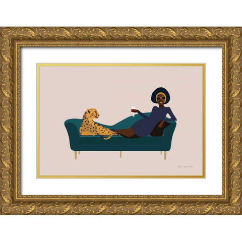 Wild Lounge I Gold Ornate Wood Framed Art Print with Double Matting by Escalante, Omar