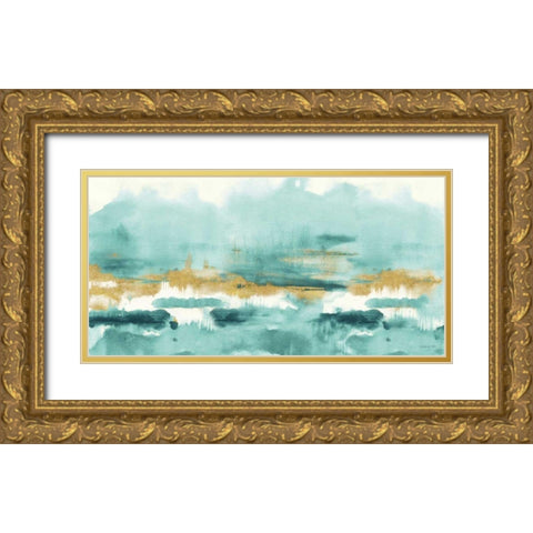 Blue Saffron III Gold Ornate Wood Framed Art Print with Double Matting by Nai, Danhui