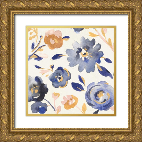 May Flowers III Gold Ornate Wood Framed Art Print with Double Matting by Nai, Danhui