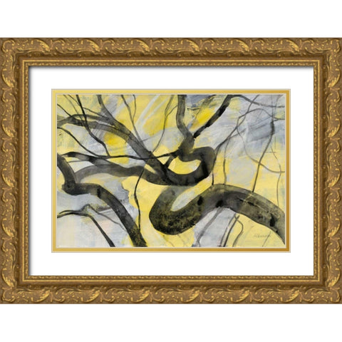 Twisted Gold Ornate Wood Framed Art Print with Double Matting by Hristova, Albena