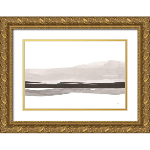 Marbled Gray III Gold Ornate Wood Framed Art Print with Double Matting by Paschke, Chris