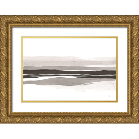 Marbled Gray IV Gold Ornate Wood Framed Art Print with Double Matting by Paschke, Chris