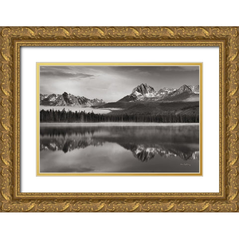 Little Redfish Lake Sawtooth National Recreation Area Idaho Gold Ornate Wood Framed Art Print with Double Matting by Majchrowicz, Alan