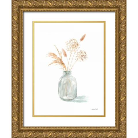 Everlasting Bouquet II Neutral Gold Ornate Wood Framed Art Print with Double Matting by Nai, Danhui