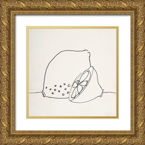 Lovely Lemons I Gold Ornate Wood Framed Art Print with Double Matting by Wild Apple Portfolio
