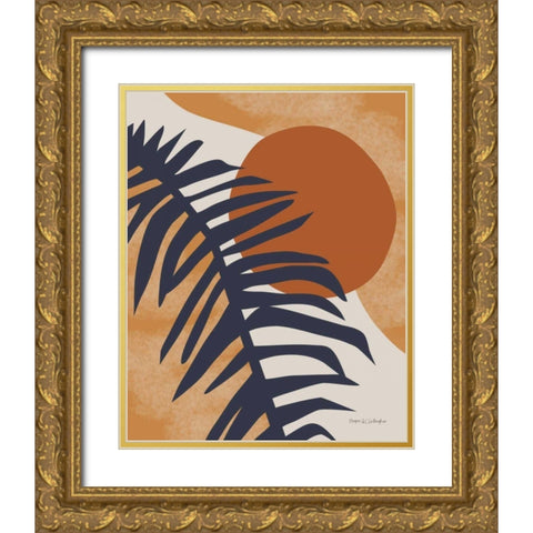 Traveler Palm Gold Ornate Wood Framed Art Print with Double Matting by Gallagher, Megan