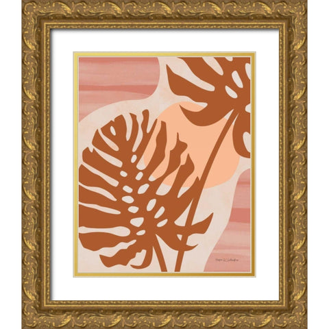 Local Traveler Monstera Gold Ornate Wood Framed Art Print with Double Matting by Gallagher, Megan