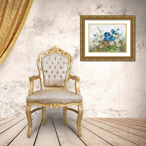 Wild Hillside Gold Ornate Wood Framed Art Print with Double Matting by Nai, Danhui