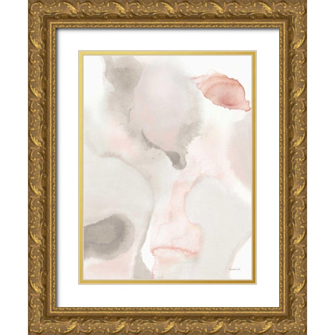 Pastel and Neutral Abstract I Gold Ornate Wood Framed Art Print with Double Matting by Nai, Danhui