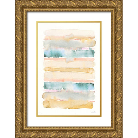 Boho Tropical Abstract II Gold Ornate Wood Framed Art Print with Double Matting by Nai, Danhui