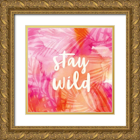 Boho Tropical Sign I Gold Ornate Wood Framed Art Print with Double Matting by Nai, Danhui