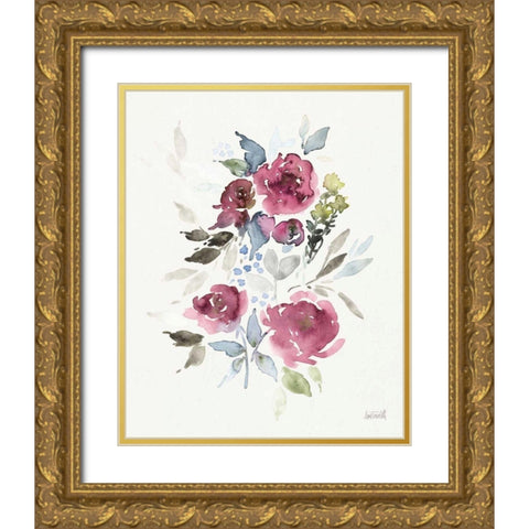 Soft Bouquet I Gold Ornate Wood Framed Art Print with Double Matting by Tavoletti, Anne