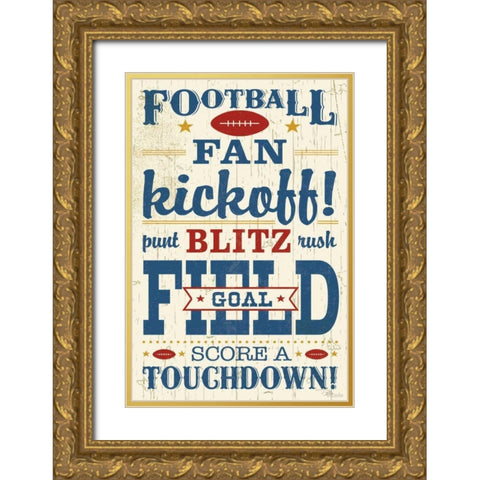 Sports Lovers I Red v2 Gold Ornate Wood Framed Art Print with Double Matting by Pela Studio