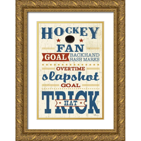 Sports Lovers V Red v2 Gold Ornate Wood Framed Art Print with Double Matting by Pela Studio
