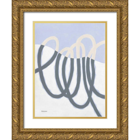 Loops I Gold Ornate Wood Framed Art Print with Double Matting by Ferguson, Kathy