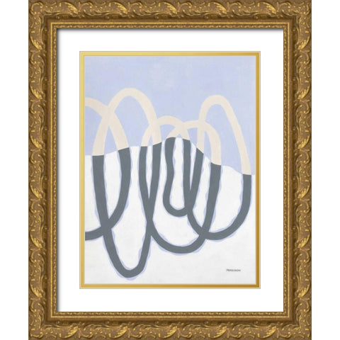 Loops II Gold Ornate Wood Framed Art Print with Double Matting by Ferguson, Kathy