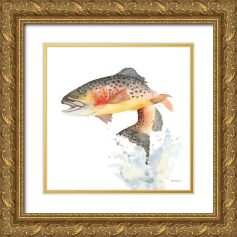 Cutthroat Trout Gold Ornate Wood Framed Art Print with Double Matting by Ferguson, Kathy