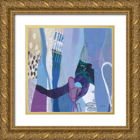 Periwinkle Gold Ornate Wood Framed Art Print with Double Matting by Ferguson, Kathy