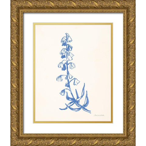 Bluebells I Gold Ornate Wood Framed Art Print with Double Matting by Miller, Sara Zieve