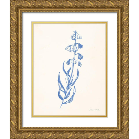 Bluebells II Gold Ornate Wood Framed Art Print with Double Matting by Miller, Sara Zieve