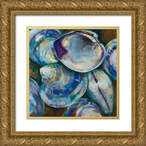 Shell Shuffle Gold Ornate Wood Framed Art Print with Double Matting by Vertentes, Jeanette