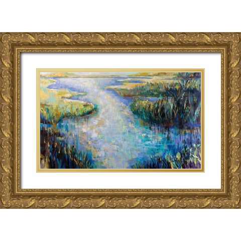 Shimmer Gold Ornate Wood Framed Art Print with Double Matting by Vertentes, Jeanette