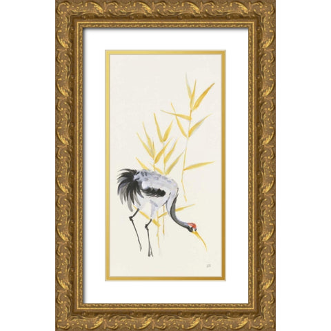 Crane Reeds II Gold Ornate Wood Framed Art Print with Double Matting by Paschke, Chris