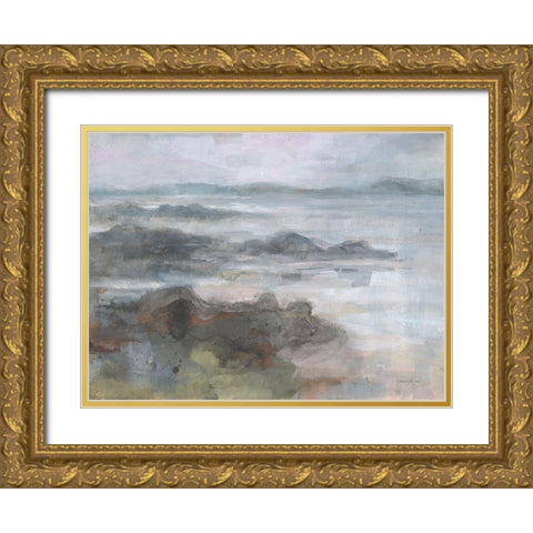 Sea Fog Gold Ornate Wood Framed Art Print with Double Matting by Nai, Danhui