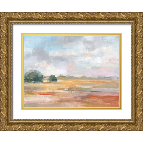 Big Sky in October Gold Ornate Wood Framed Art Print with Double Matting by Nai, Danhui