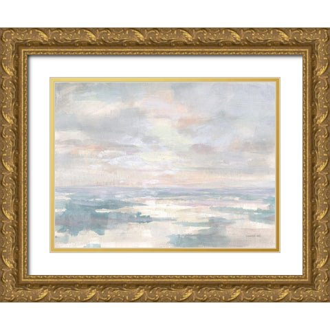 Calm Waters Gold Ornate Wood Framed Art Print with Double Matting by Nai, Danhui