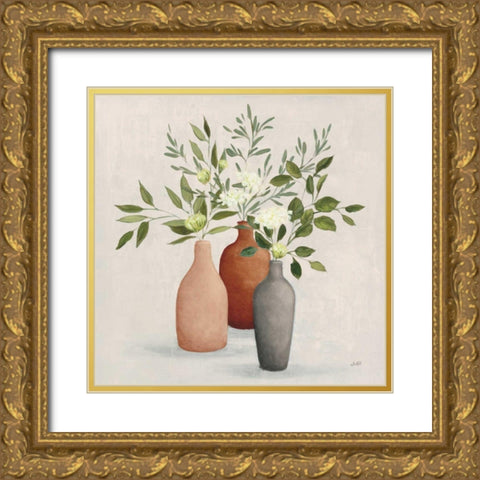 Natural Bouquet II Gray Gold Ornate Wood Framed Art Print with Double Matting by Purinton, Julia