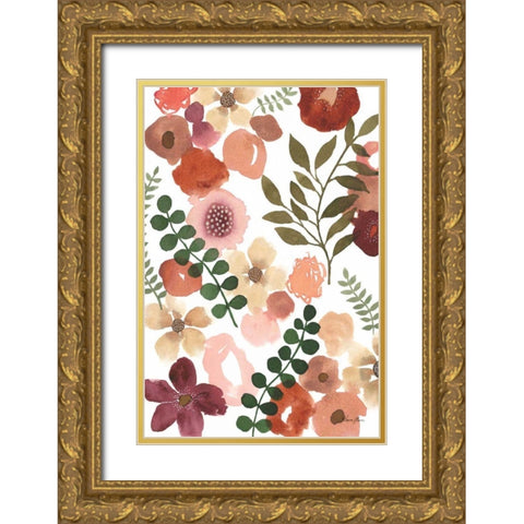 Garden Dance III Gold Ornate Wood Framed Art Print with Double Matting by Horn, Laura