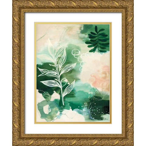 Nature Story I Gold Ornate Wood Framed Art Print with Double Matting by Horn, Laura