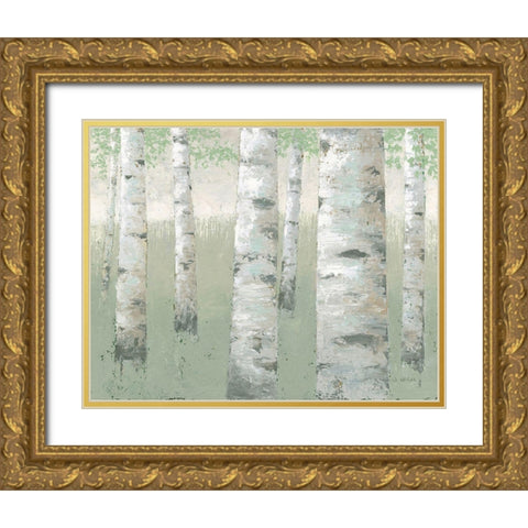Spring Birch Gold Ornate Wood Framed Art Print with Double Matting by Wiens, James
