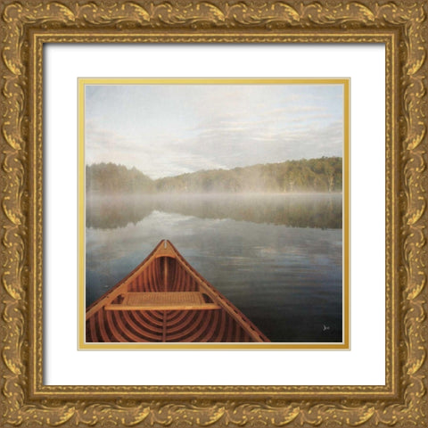 Calm Waters Canoe I Gold Ornate Wood Framed Art Print with Double Matting by Aiken, Jess